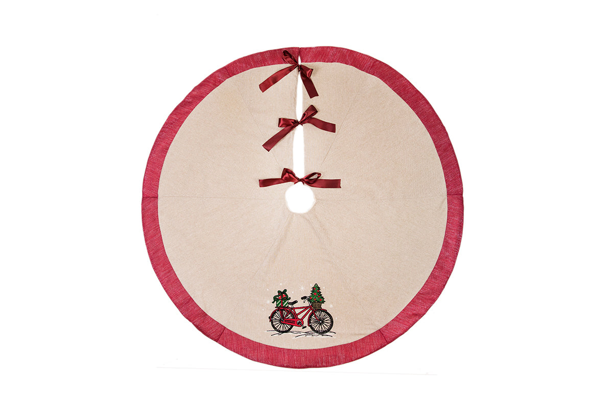 ML17132 Christmas Bicycle Tree Skirt 56 Round