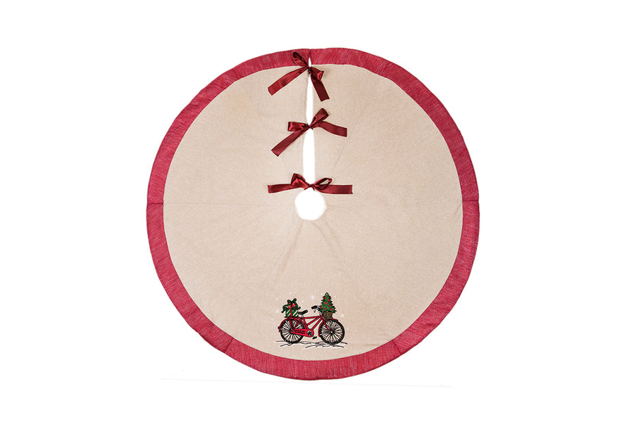 ML17132 Noel Bike Tree Skirt, 56"Rnd