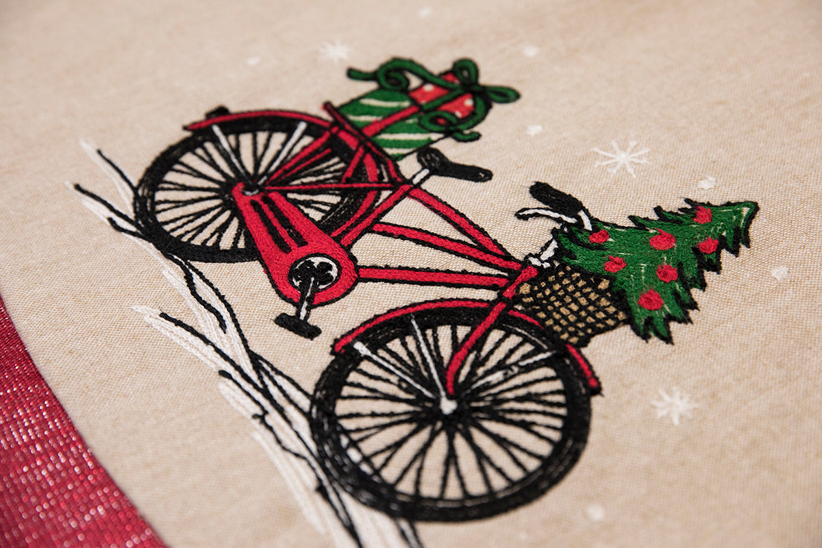 ML17132 Christmas Bicycle Tree Skirt 56 Round