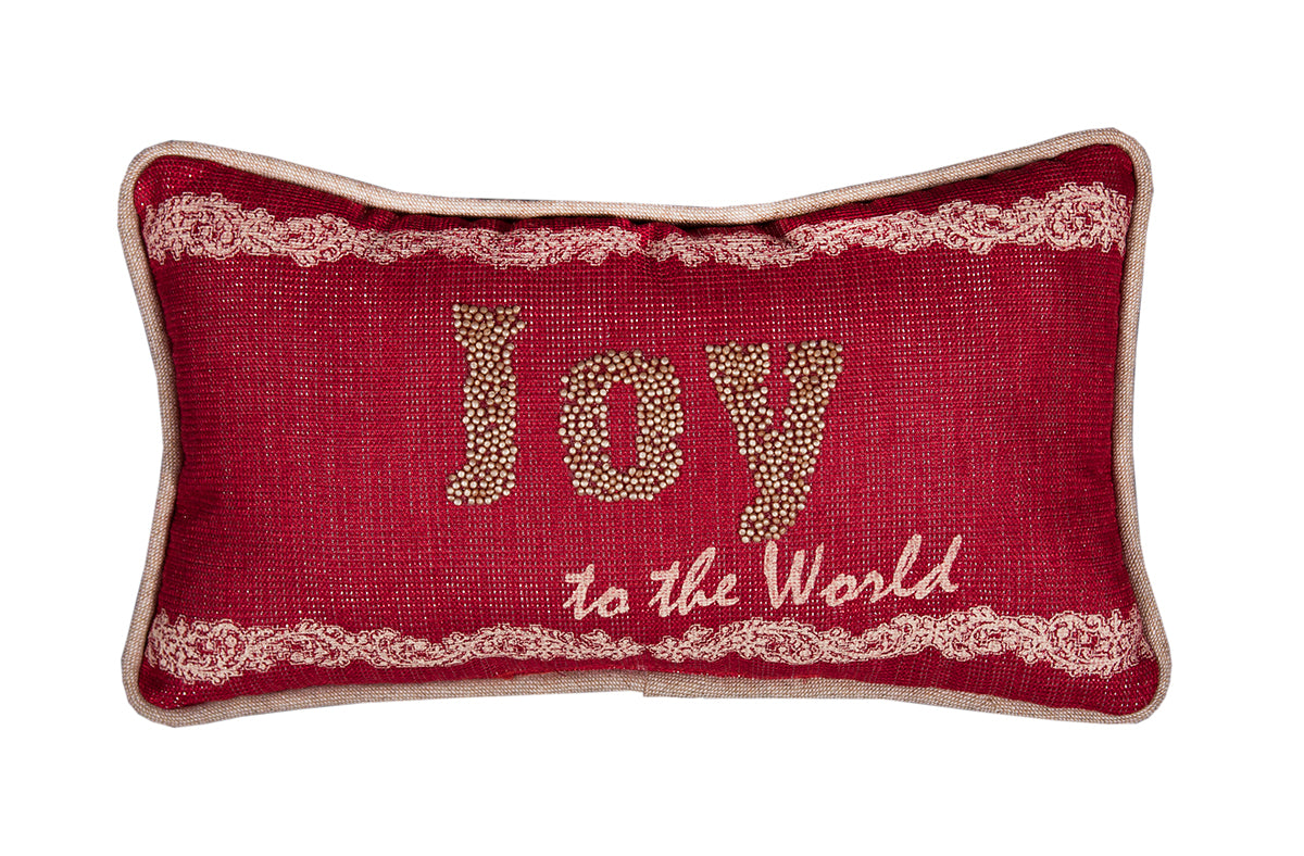 ML17133 Joy to the world Pillow, 8"x14"