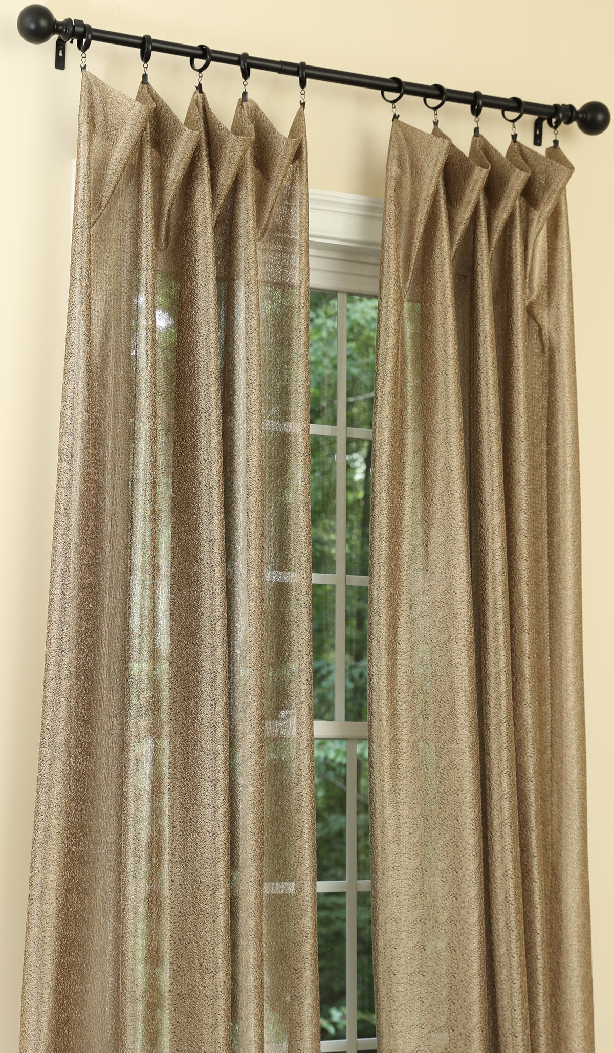 ML18208 La Rosa Lace Sheer Rod Pocket Curtain Panel 52x84 White Polyester