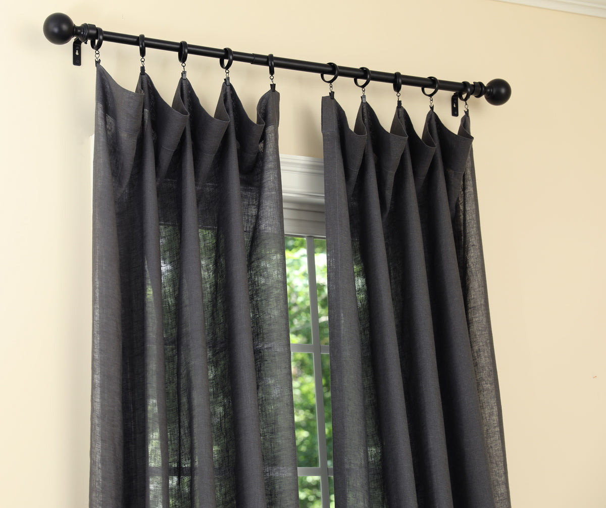 Classic Linen Sheer Rod Pocket Curtain Panel