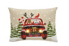 ML18922 Snowy Car By Santa Light Up Pillow  13 by 18''