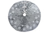 ML18925 Snowflake Sequin Soft Plush Furry Tree Skirt Grey 56''