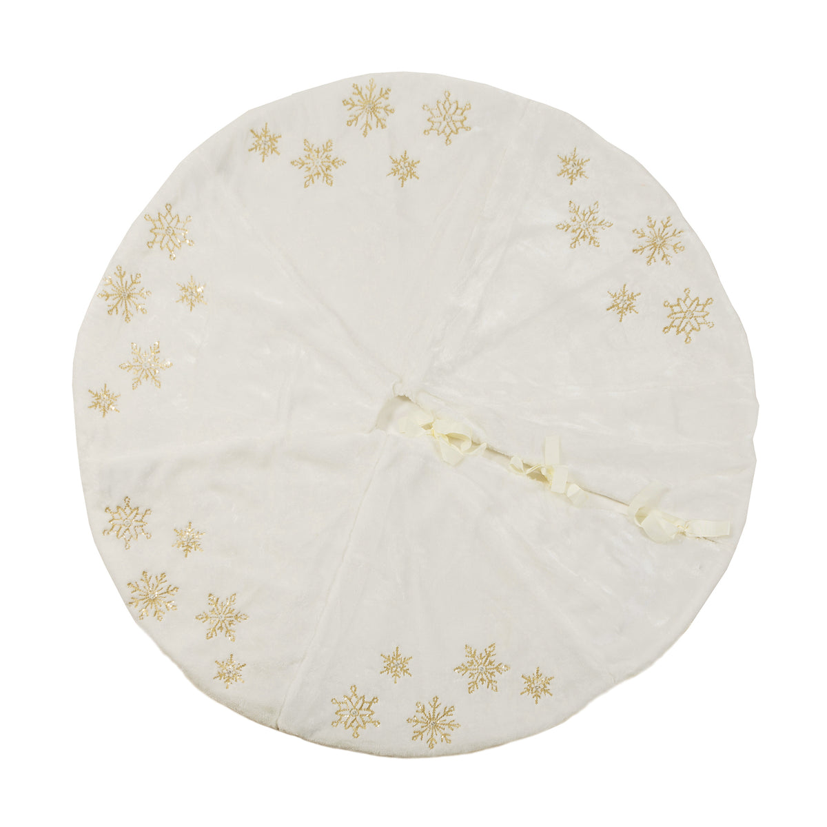 XIA HOME FASHIONS Snowflake Sequin Plush Tree Skirt Grey 56in