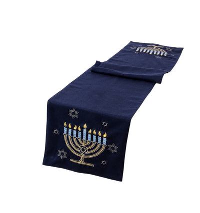 ML18927 Hanukkah Velvet Touch Light Up Table Runner 13.5''x 72''