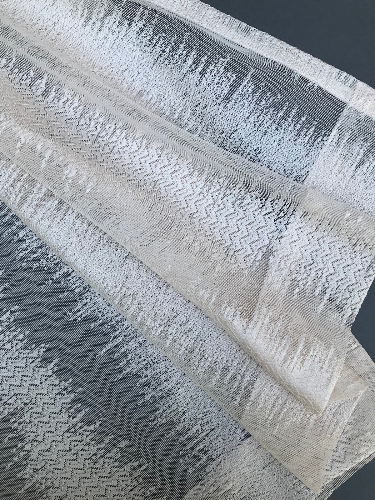 ML19074 Bella Bella Textured Sheer Rod Pocket Curtain Panel 54x108 White Polyester