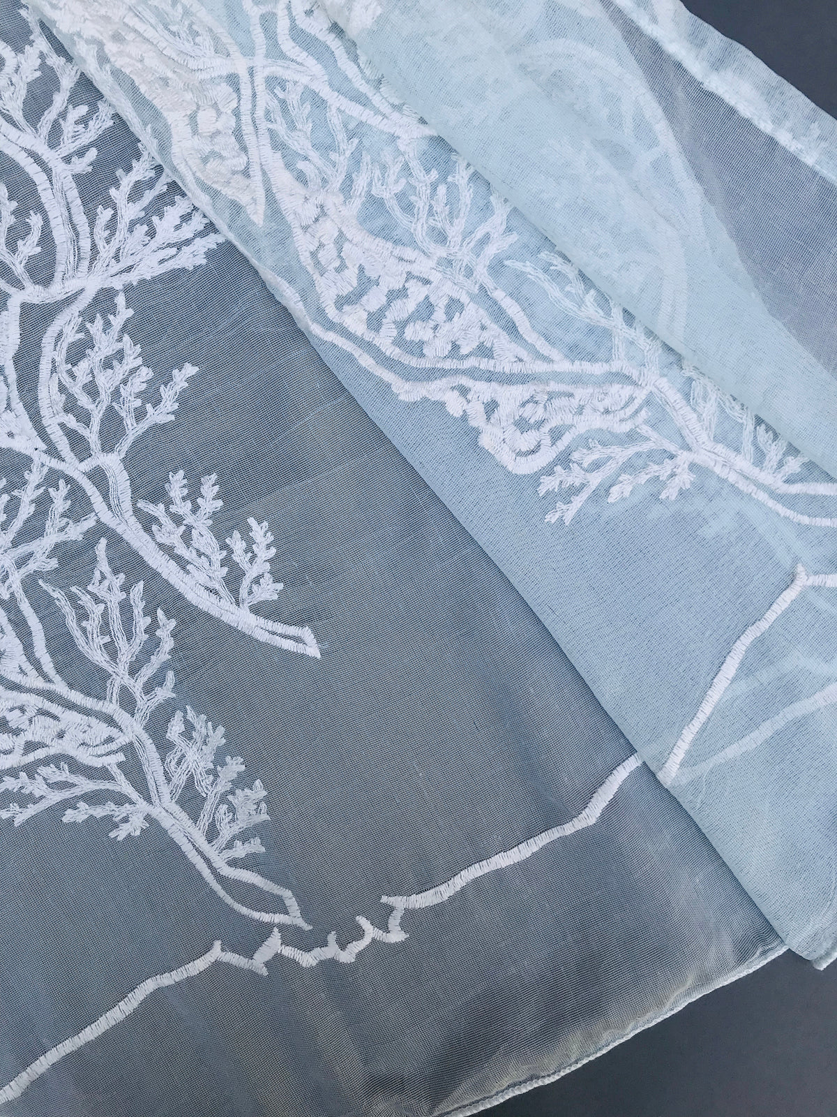 ML19150 Vivid Ocean Coral Semi Sheer Curtain