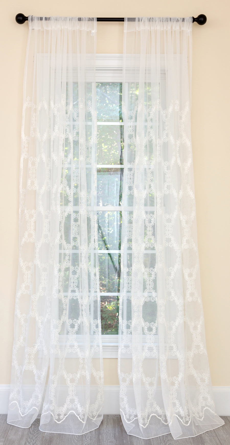 ML19151 Krystal Clear Geometric Sheer Curtain