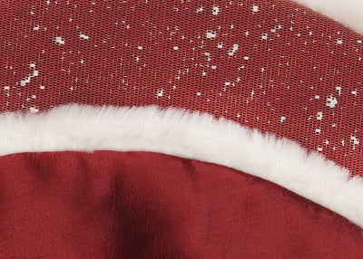 Snowing Christmas Treeskirt with Faux Fur Trim, 20"