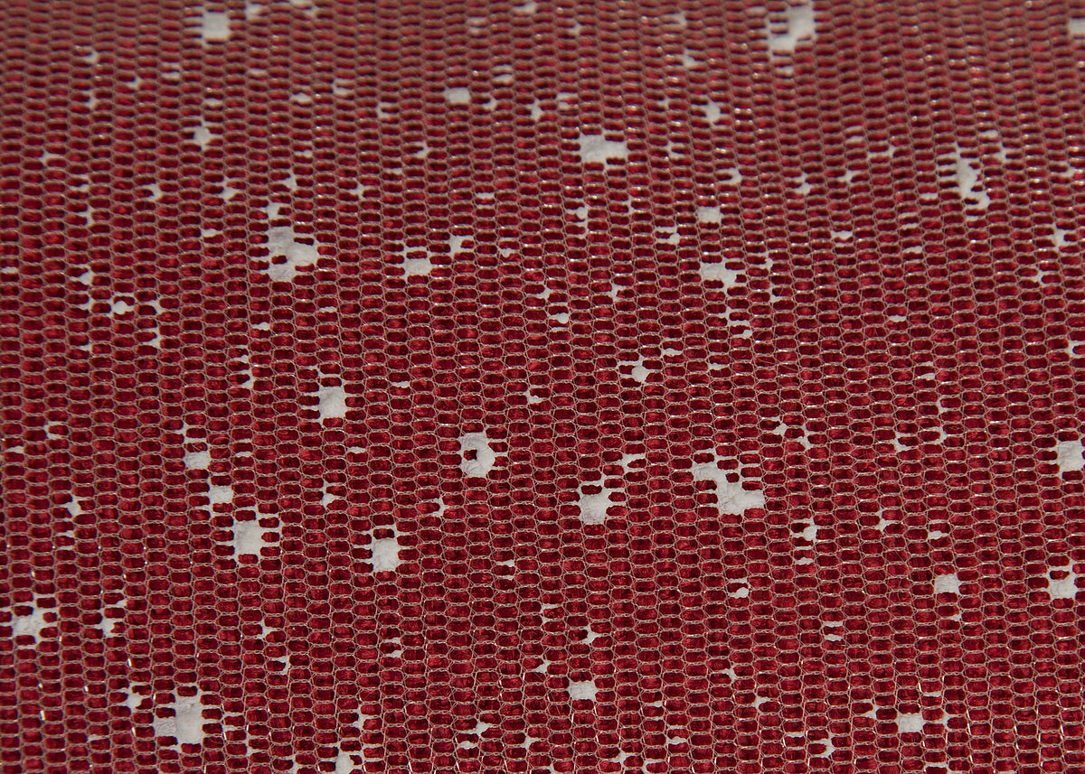 ML21004 Snow Scene Santa Sleigh Tree Skirt 48 Inch Red Polyester with Faux Fur Trim