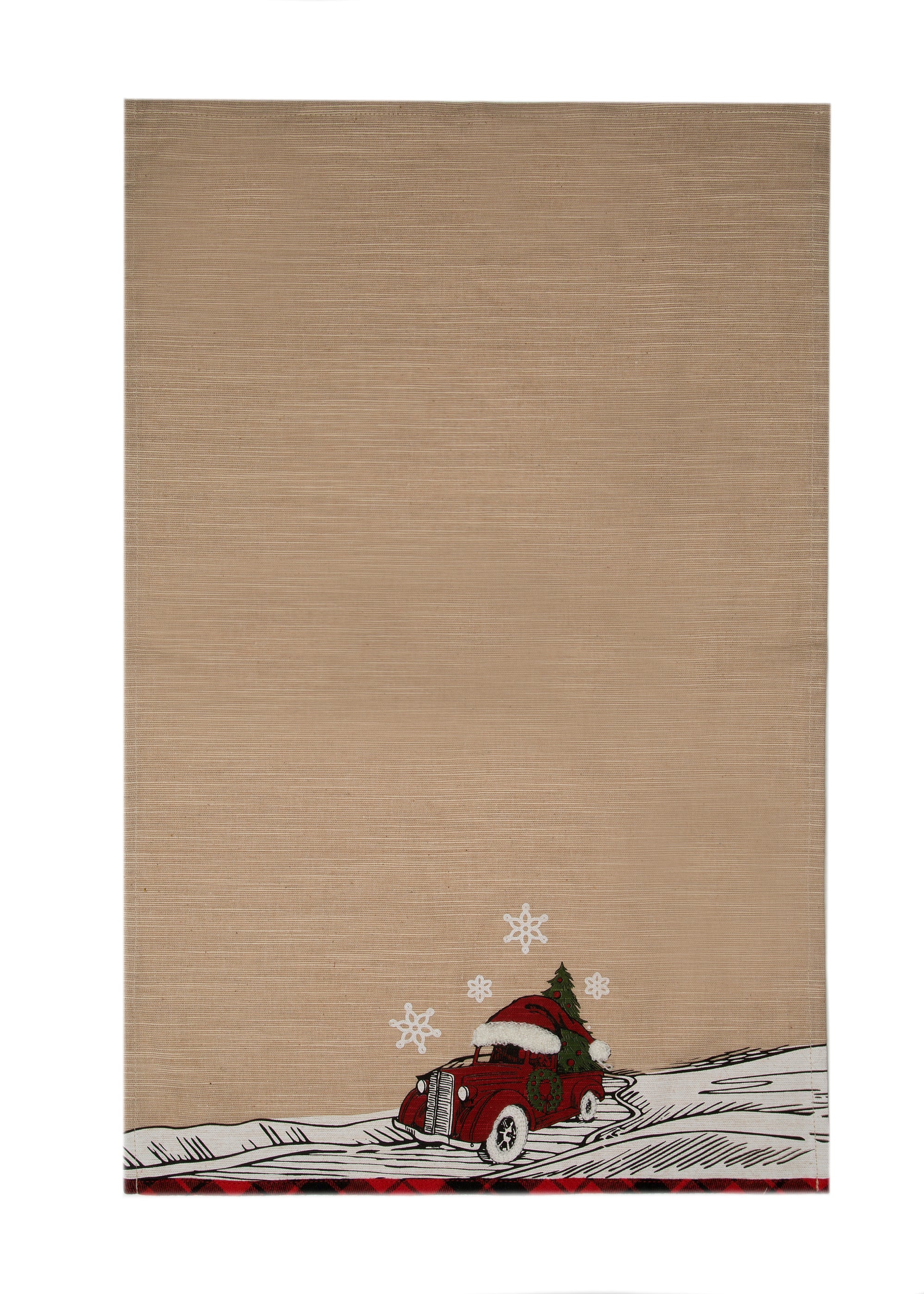 Let It Snow Christmas Car Tea Towel, 17"x27"