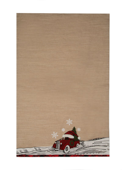 Let It Snow Christmas Car Tea Towel, 17"x27"