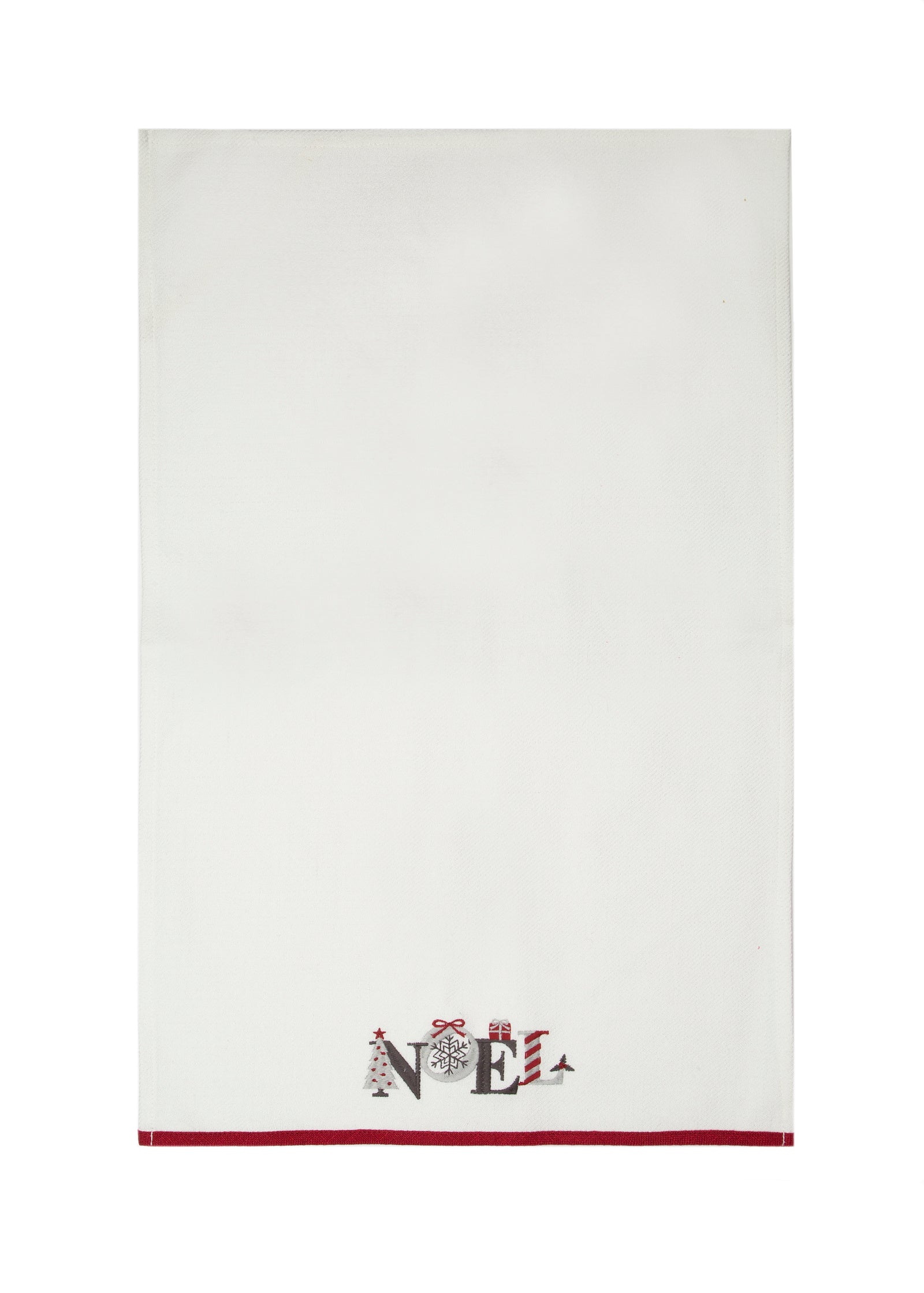 ML21006 Noel Embroidered Christmas Tea Towel 17x27 Polyester