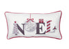 Noel Embroidered Christmas Pillow, 10"x20"