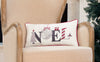 Noel Embroidered Christmas Pillow, 10"x20"