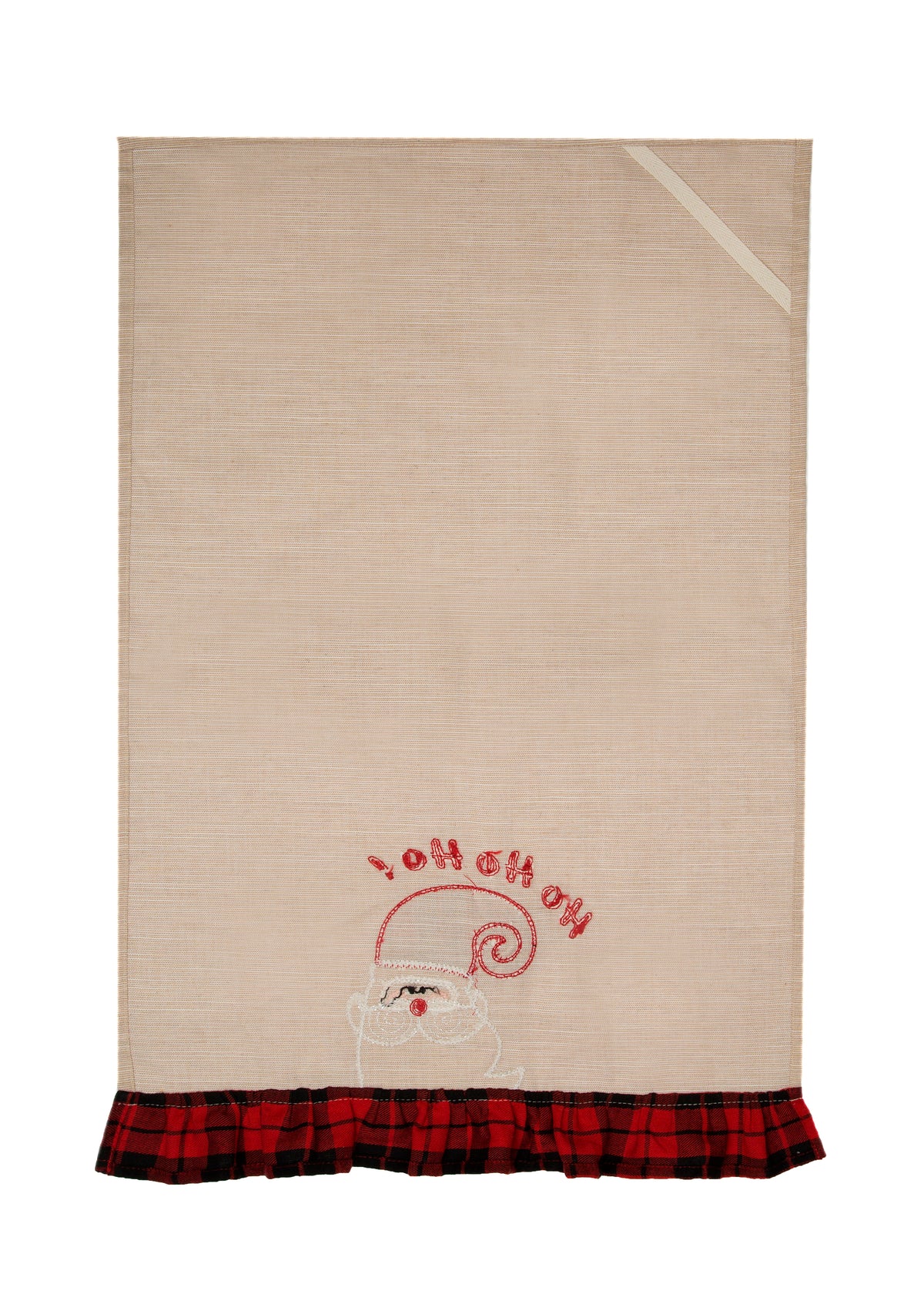 ML21009 HO HO HO Santa Appliqué Christmas Tea Towel 17x27 Polyester