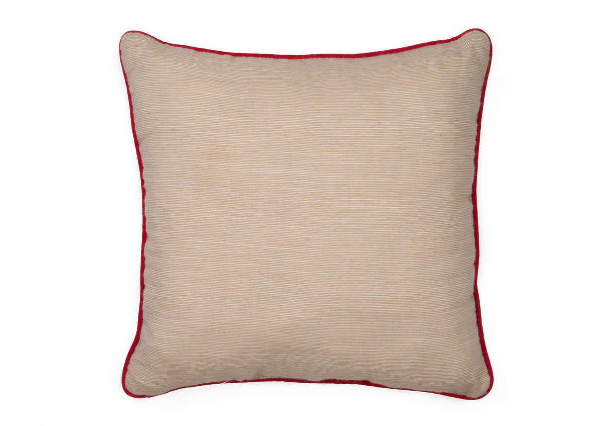ML21009 HO HO HO Santa Appliqué Christmas Pillow 13x13 Polyester