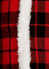 Merry Christmas Check Pillow w/ Faux Fur Trim, 10"x20"