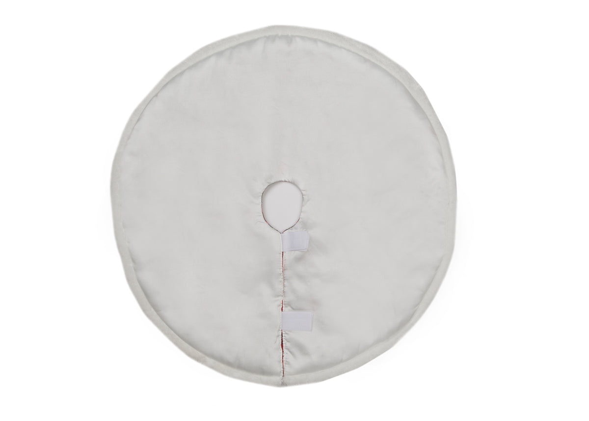 ML21011 Classic Christmas Check Faux Fur Trim Mini Tree Skirt 20-Inch Polyester