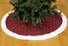 Classic Christmas Check Mini Treeskirt With Faux Fur Trim, 20"