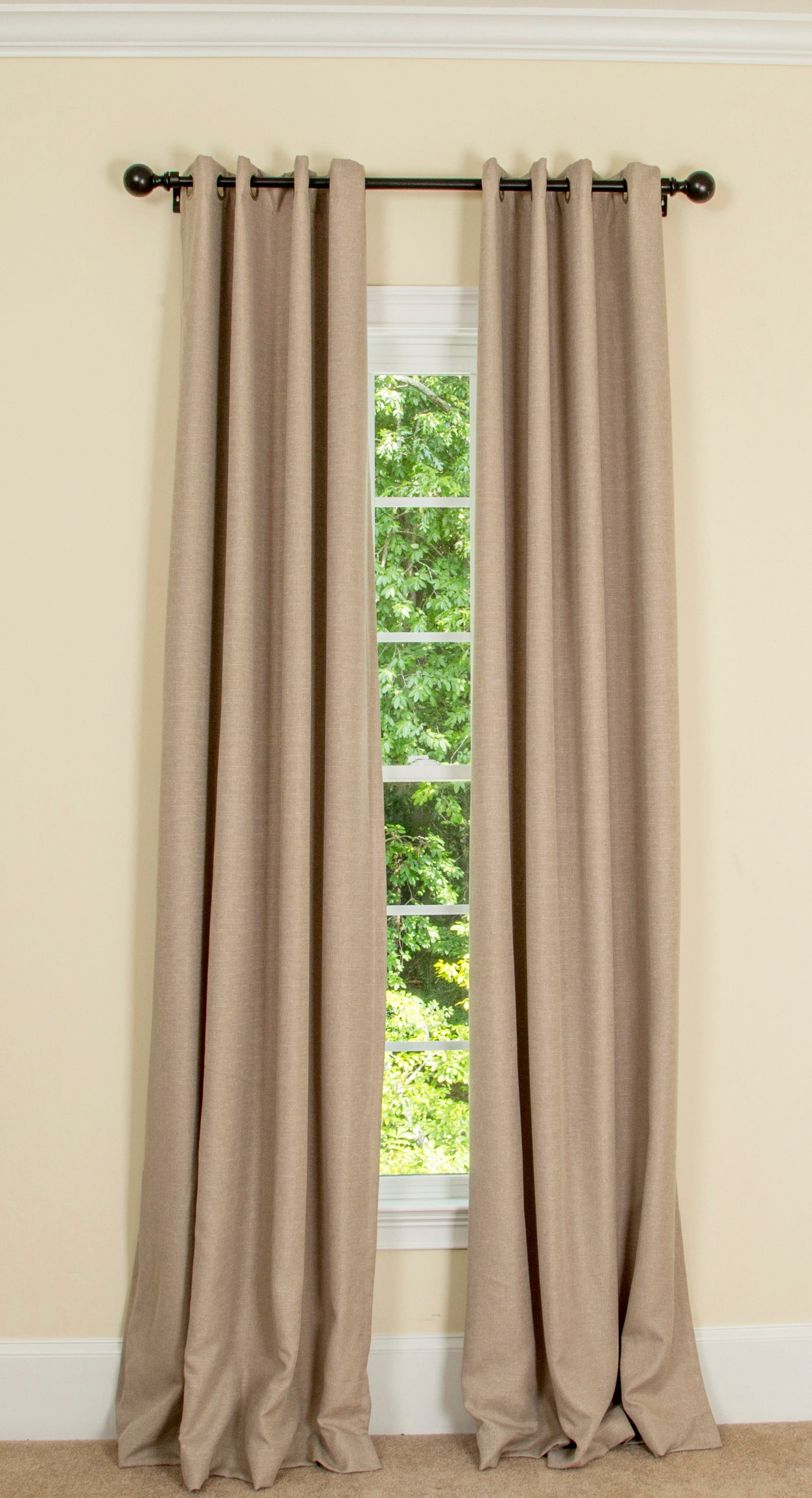 MANOR LUXE Elle Blackout Curtain Panels Grommet Thermal Lined 2 Pack 50x63 White