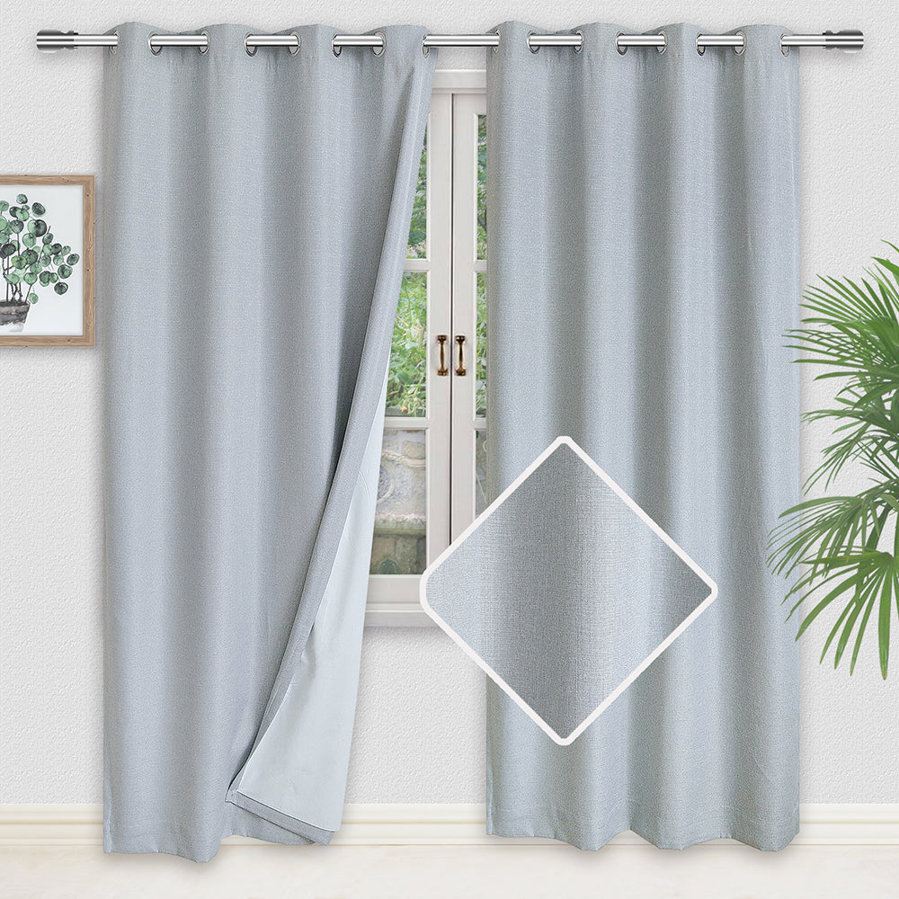 MANOR LUXE Elle Blackout Curtain Panels Grommet Thermal Lined 2 Pack 50x63 White