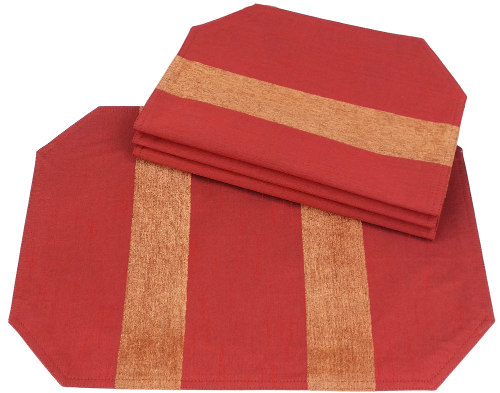Xia Home Fashions Wilshire Placemats Set of 4 14x20 Copper