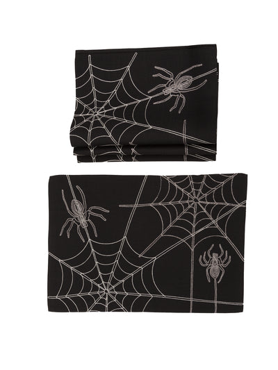 XD18801 Halloween Spider Web 14''x20'' Placemats, Set of 4