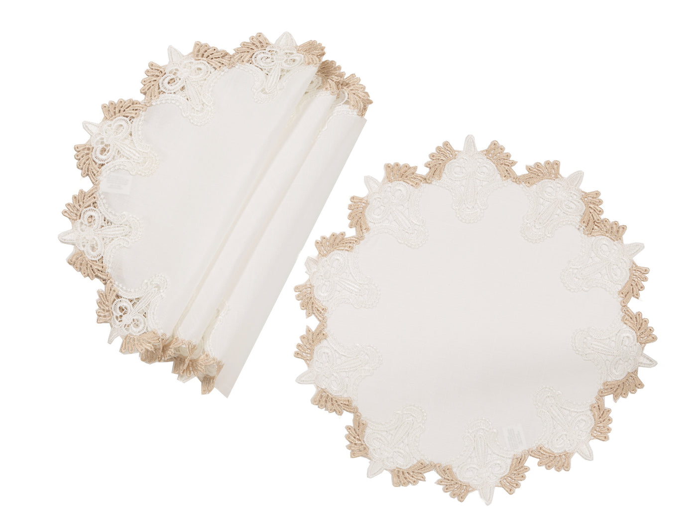 XD18214 Anais Elegant Lace 16'' Placemats, Set of 4