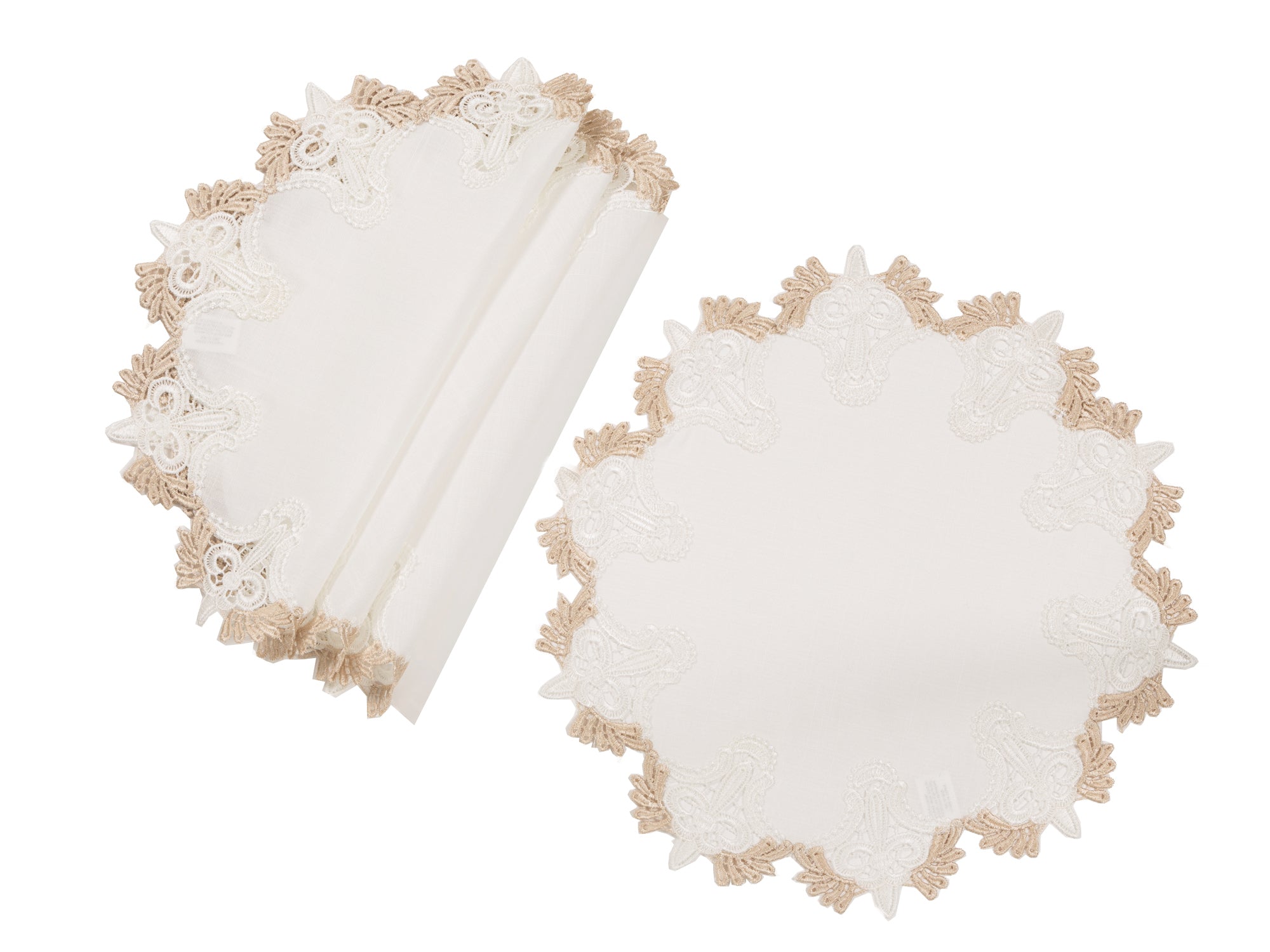 XD18214 Anais Elegant Lace 16'' Placemats, Set of 4