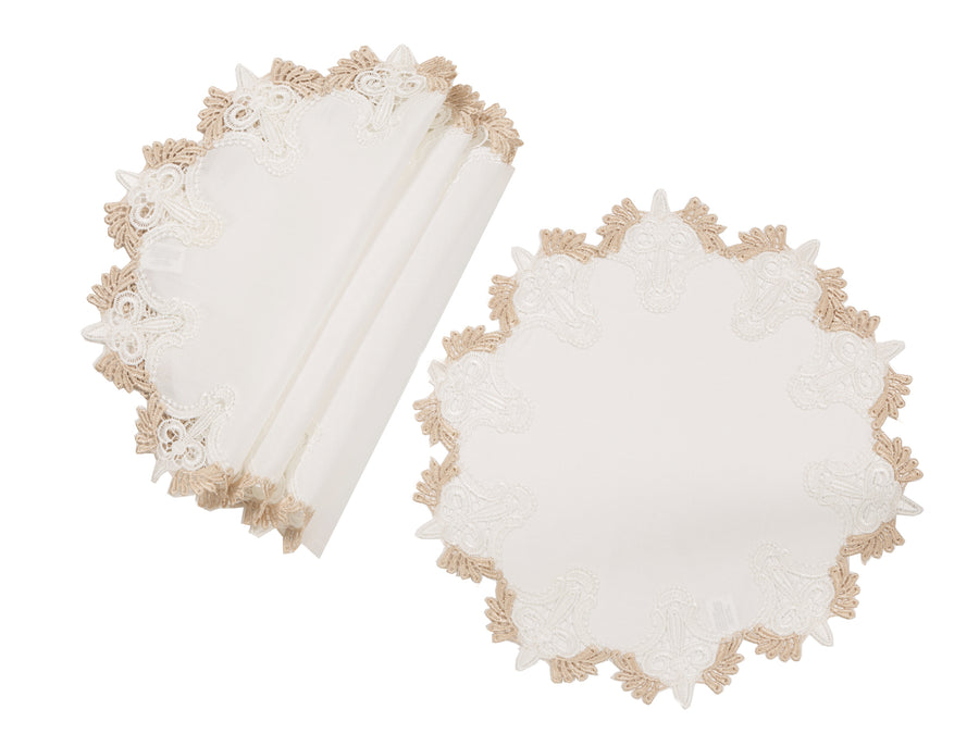 XD18214 Anais Elegant Lace 16'' Placemats, Set of 4