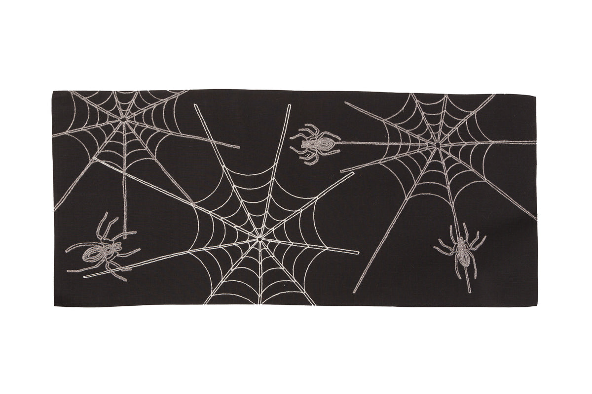 XD18801 Spider Web Table Runner 16x36 White