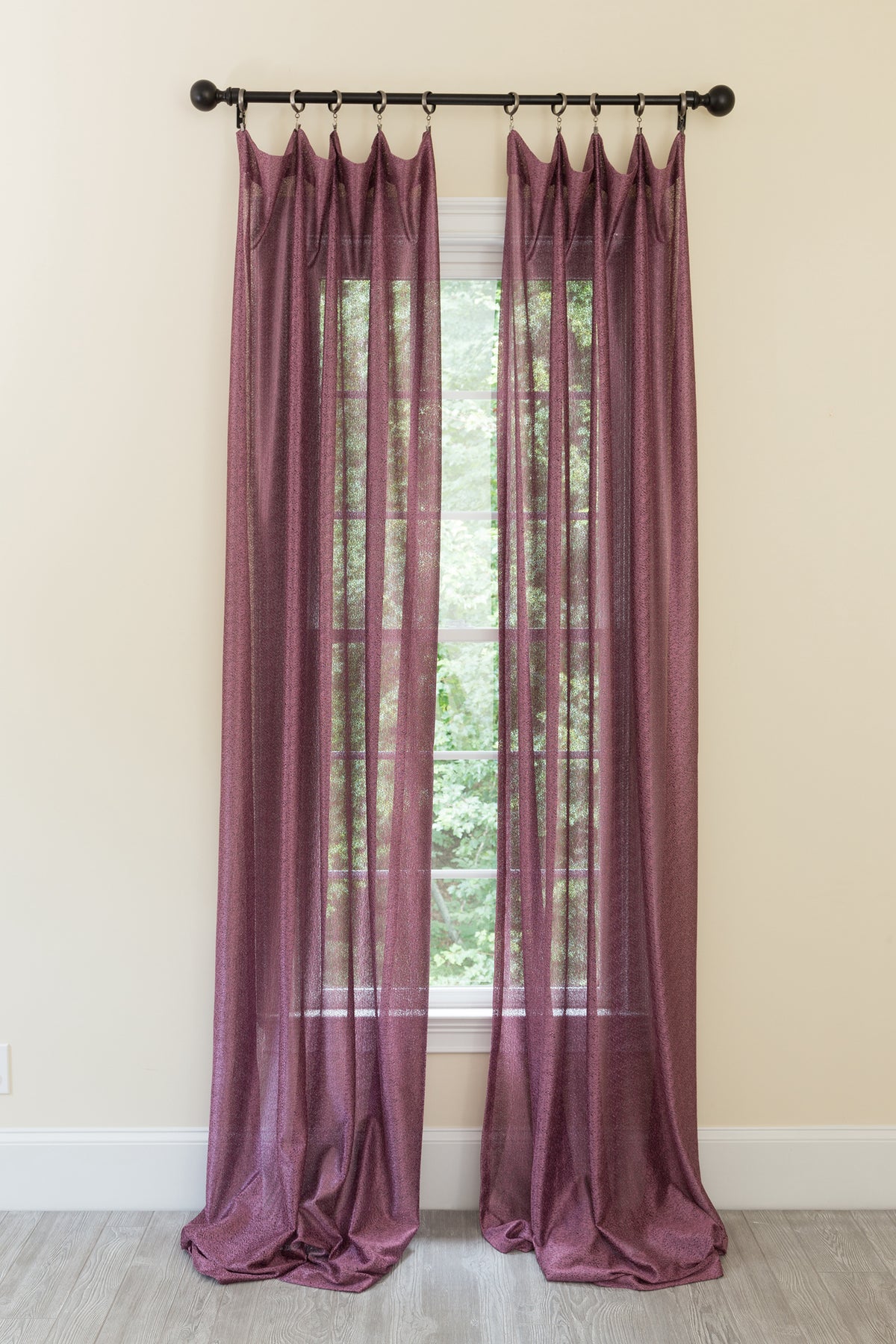 ML18208 La Rosa Lace Sheer Rod Pocket Curtain Panel 52x84 White Polyester