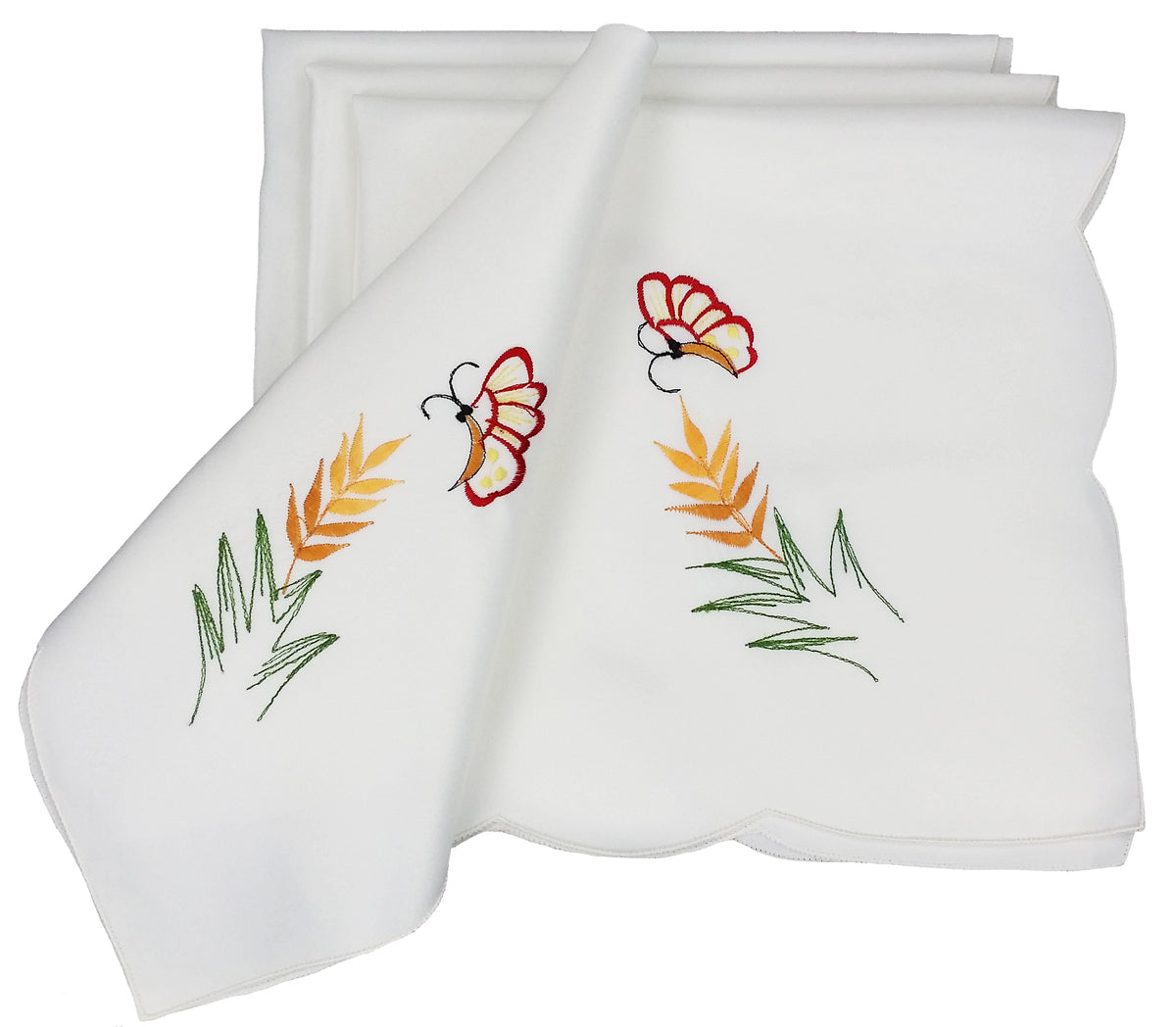 XD02010 Butterfly Garden Embroidered Napkins 21x21 Set of 4