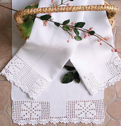 XD02059 Crochet Tea Towels, Set of 2