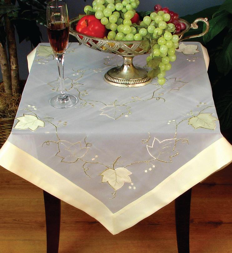 XD03004 Sheer With Golden Stitching Leaf Collection