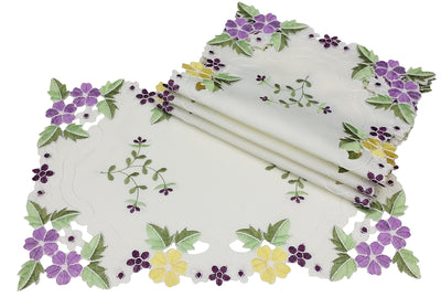 XD101812 Fancy Flowers Placemat, 12"x18", Set of 4