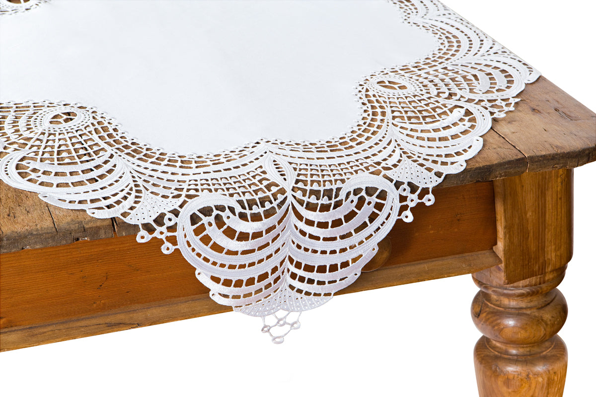 Xia Home Fashions Lace Cutwork Doilies 8 Inch Ivory Set of 4