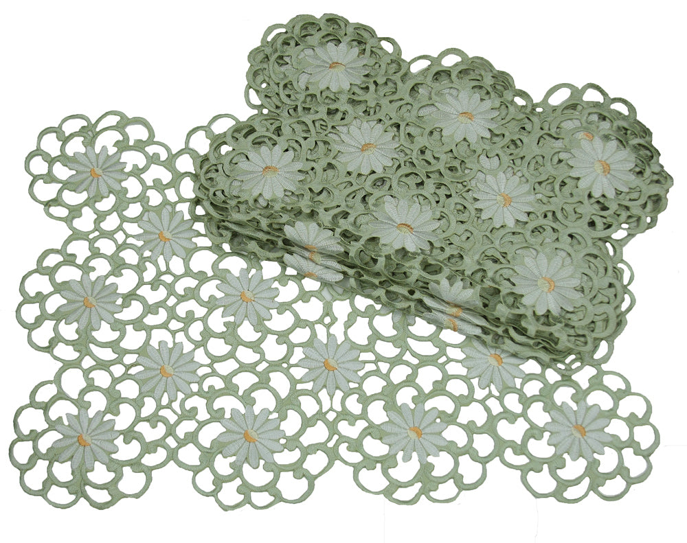 Xia Home Fashions Daisy Floral Cutwork Placemats 14x20 Inch Copper Set of 4