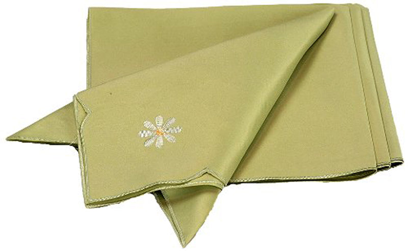Xia Home Fashions Daisy Floral Embroidered Napkins 21x21 Inch Copper Set of 4