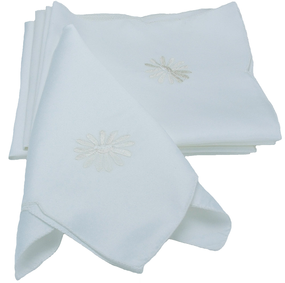 Xia Home Fashions Daisy Floral Embroidered Napkins 21x21 Inch Copper Set of 4