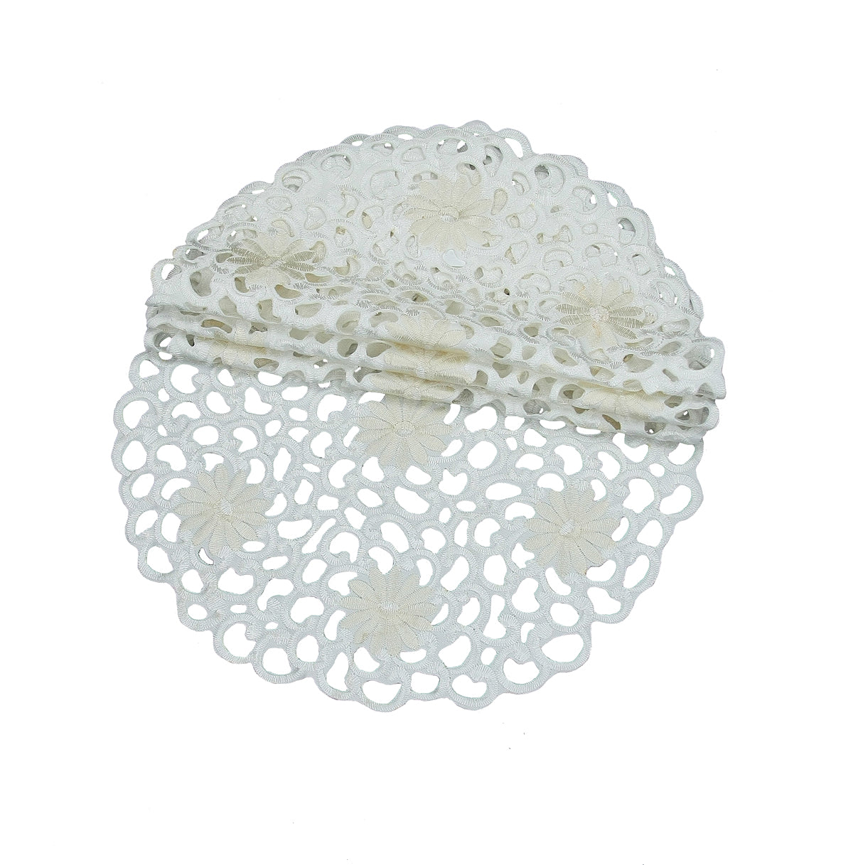Xia Home Fashions Daisy Floral Cutwork Doilies 8 Inch Green Set of 4