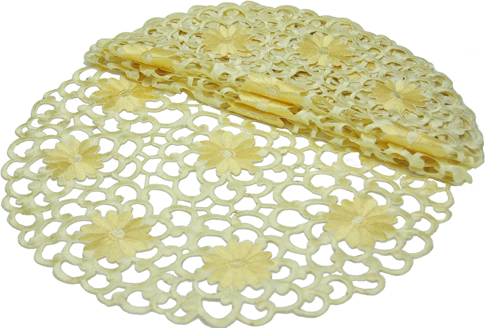Xia Home Fashions Daisy Floral Cutwork Doilies 8 Inch Green Set of 4