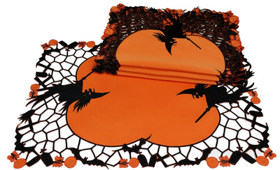 XD11013 Witch Embroidered Cutwork Doilies 16" Round Set of 4