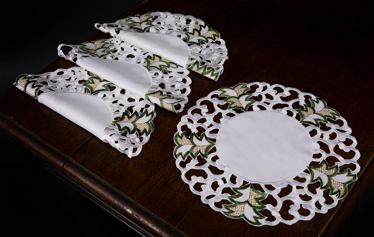 XD110708 Tannenbaum Doilies, Set of 4