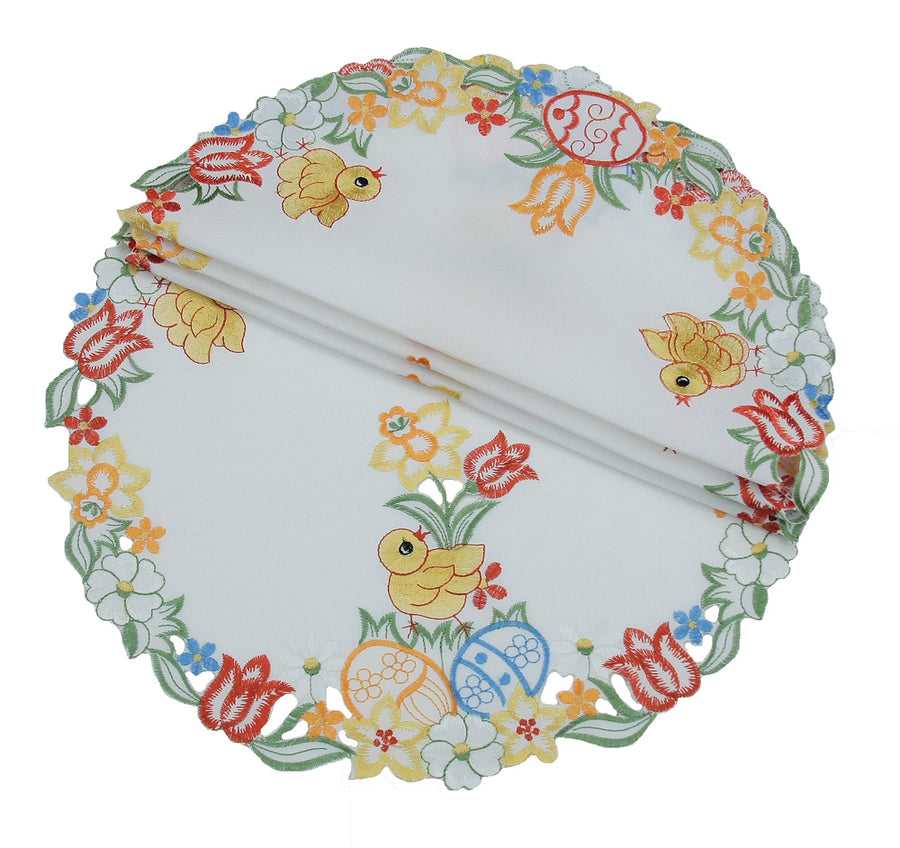 XD110718 Spring Chicks Round Placemats, 16",Set of 4