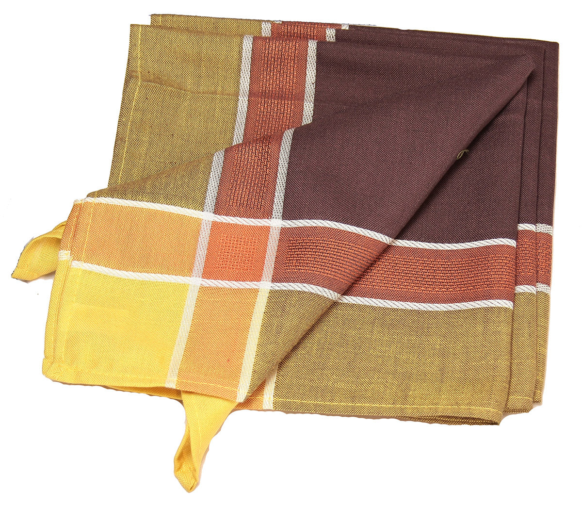 Xia Home Fashions Woven Border Napkins 20x20 Inch Coffee Set of 4