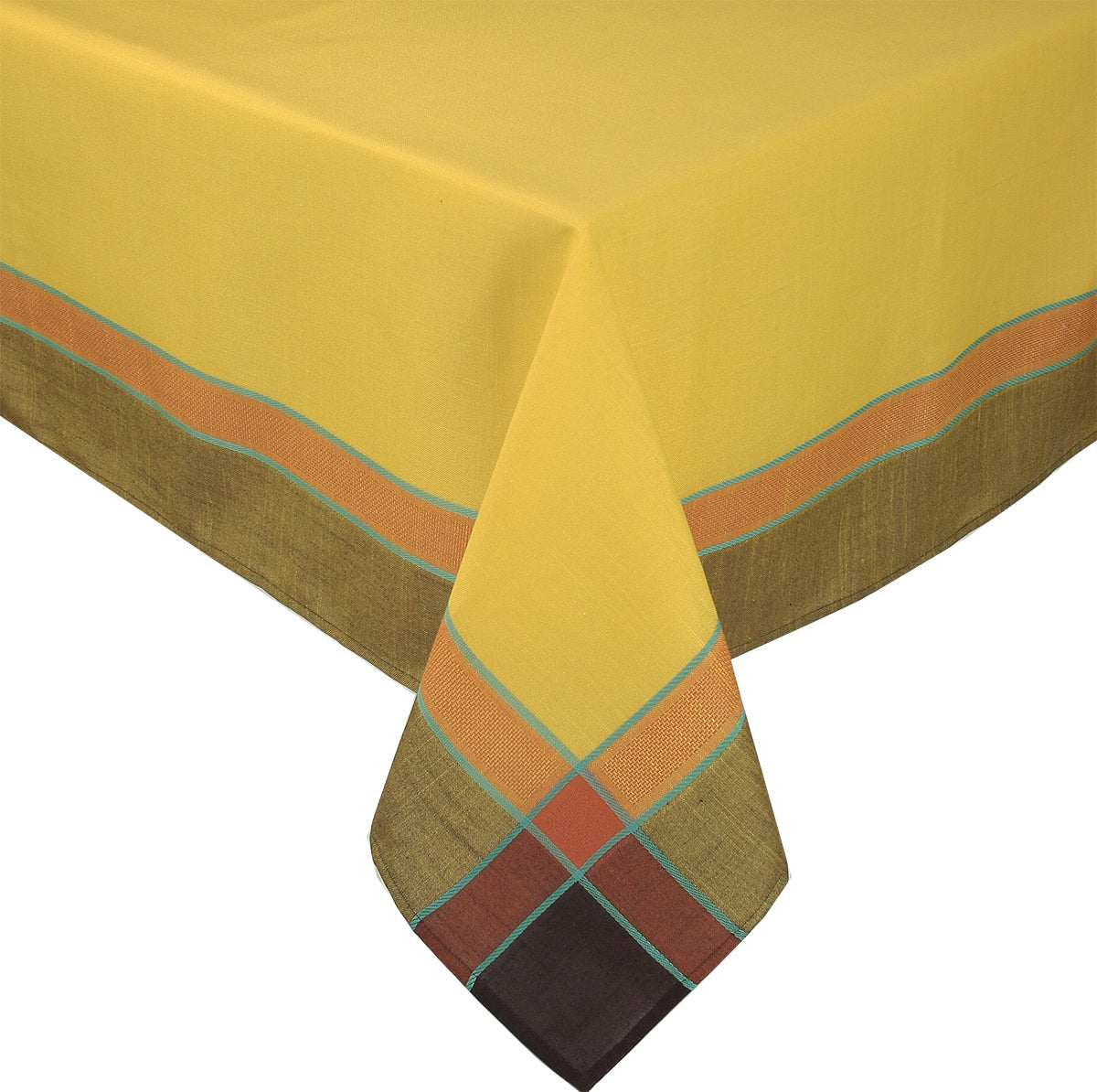 Xia Home Fashions Woven Border Tablecloth 60x60 Inch Celery