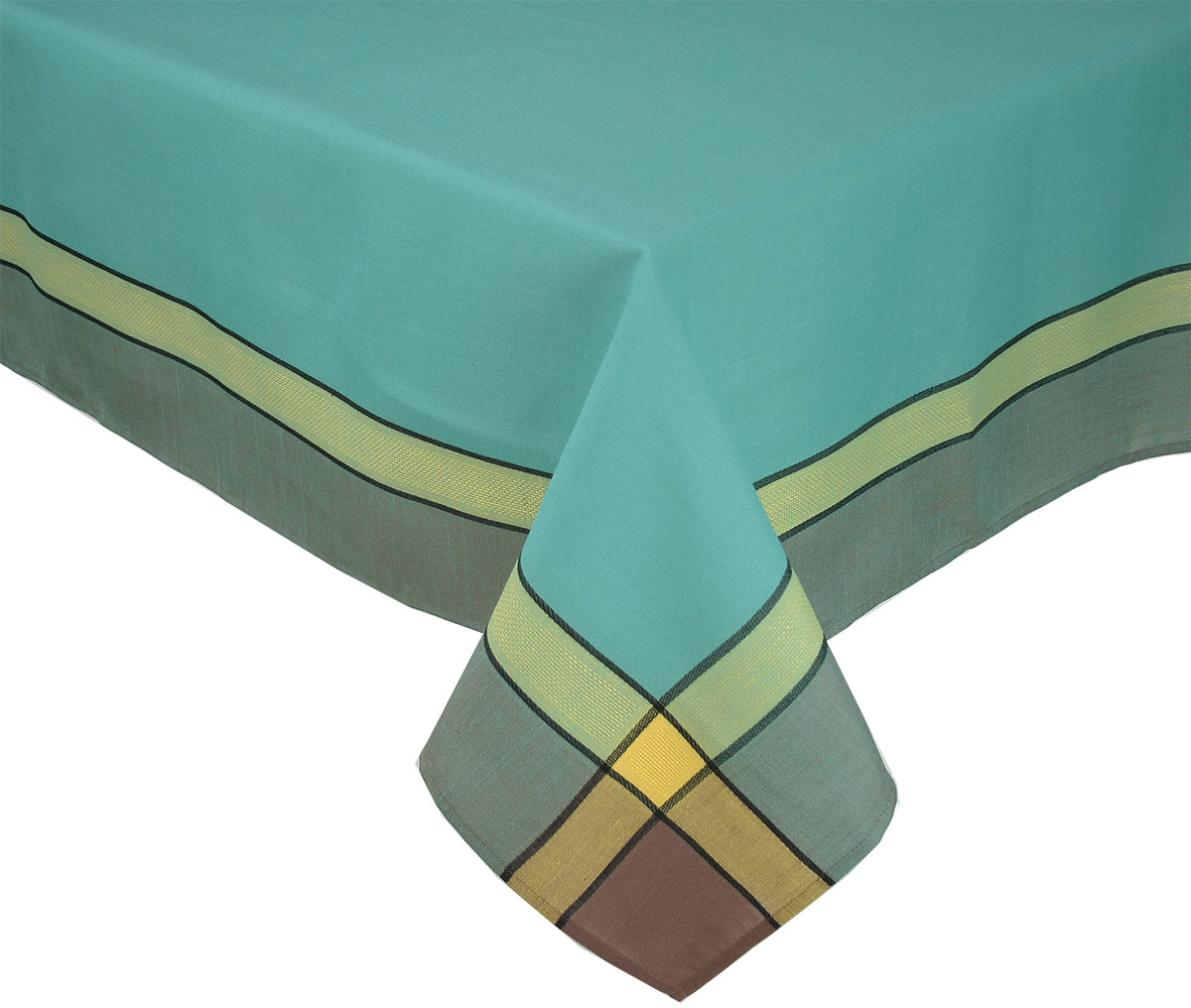 Xia Home Fashions Woven Border Tablecloth 60x60 Inch Celery